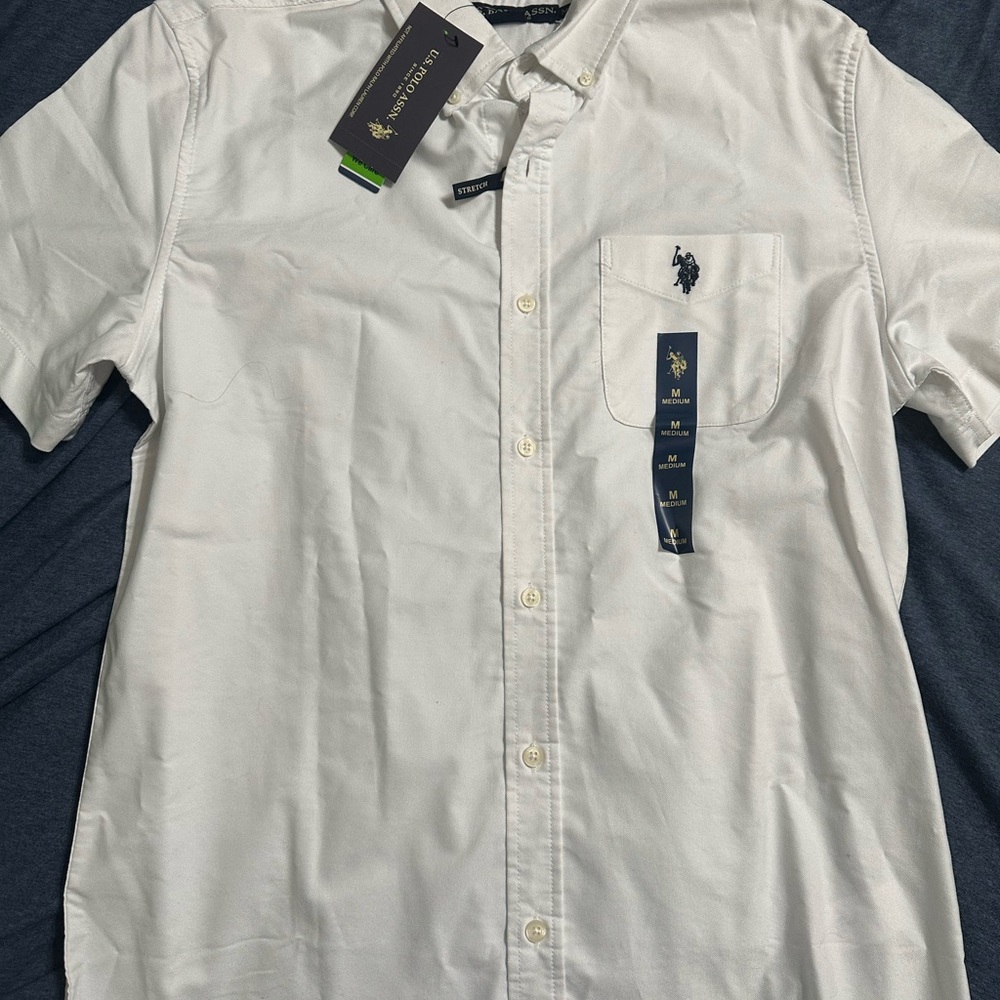 U.S. Polo Assn. White Casual Button Down Shirt